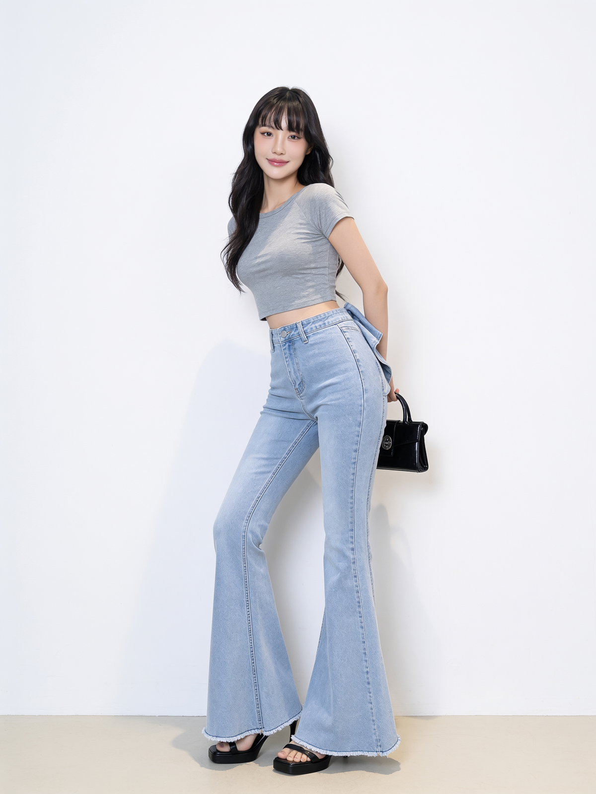 ブルー バックリボンフレアデニム 商品画像 9