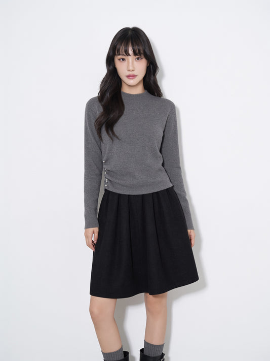 グレー バルーンミニスカート